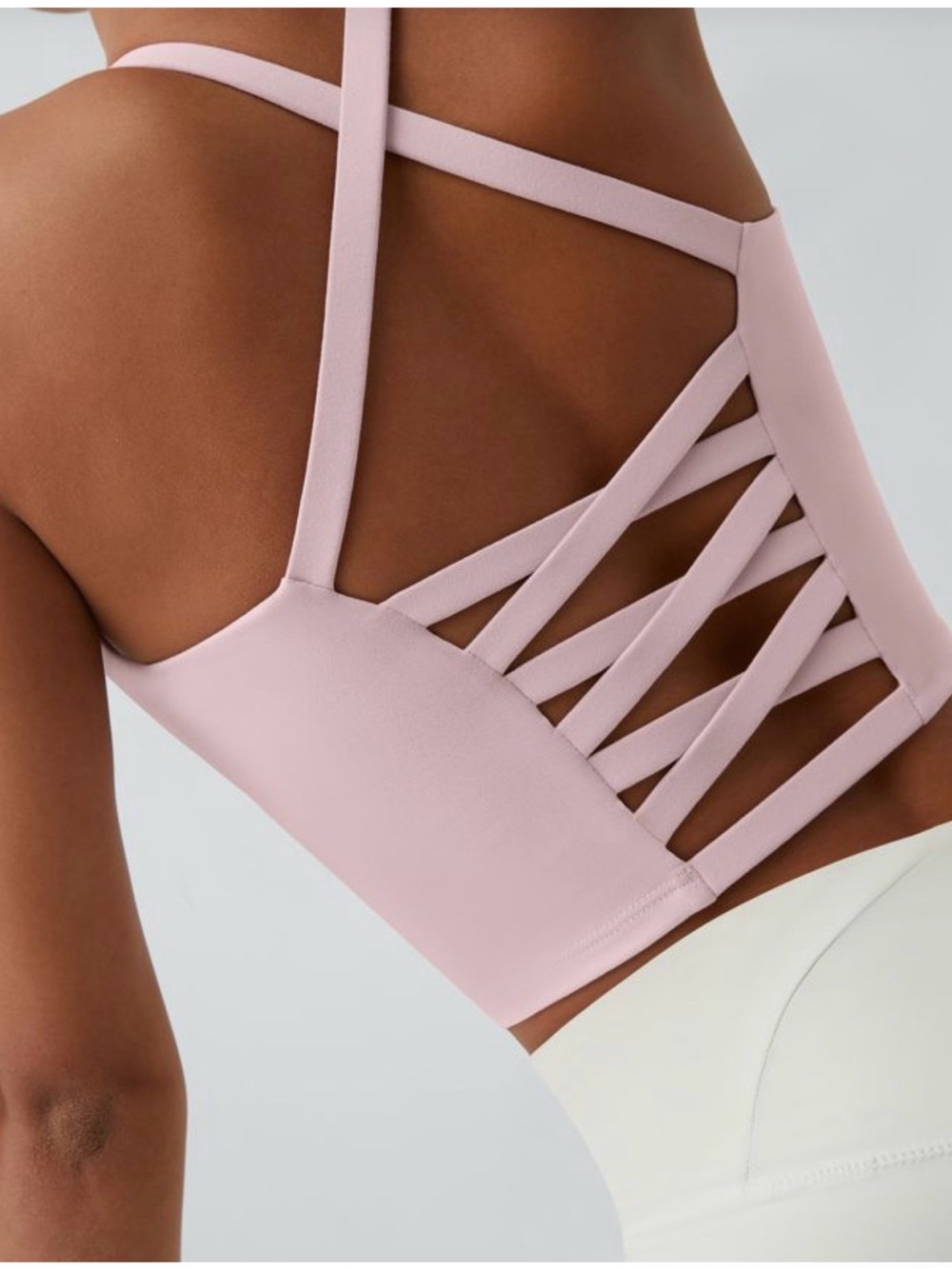 HALARA Strappy Back Sports Bra in Light Pink